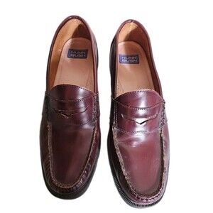 Nunn Bush Mens Burgundy Leather Lincoln Penny Loafers Size 13
